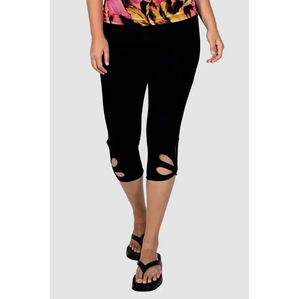 NEW FRANK LYMAN knit capri pant in black